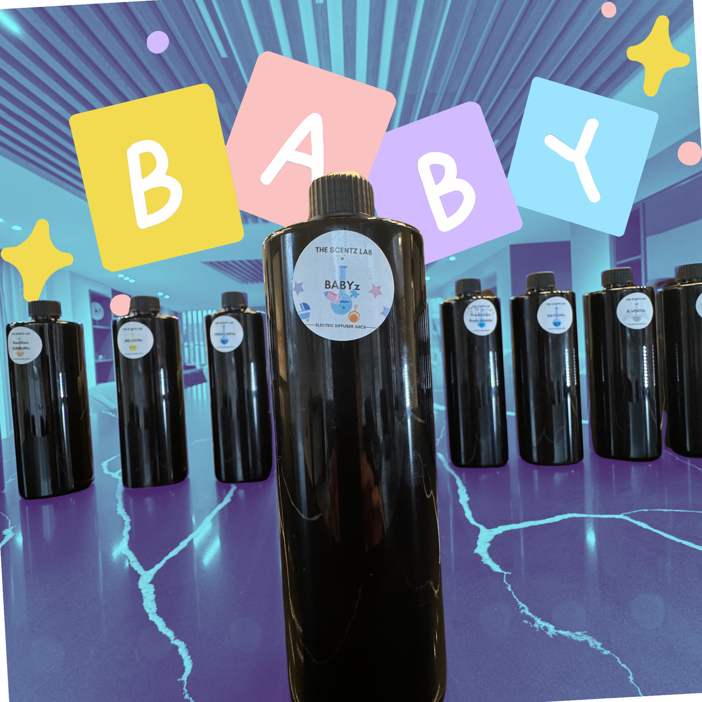 Baby Humidifier juice the SCENTZ lab Little Spanish cleaning company ELLIGANCE luxury fragrance aroma therapy electric diffuser juices