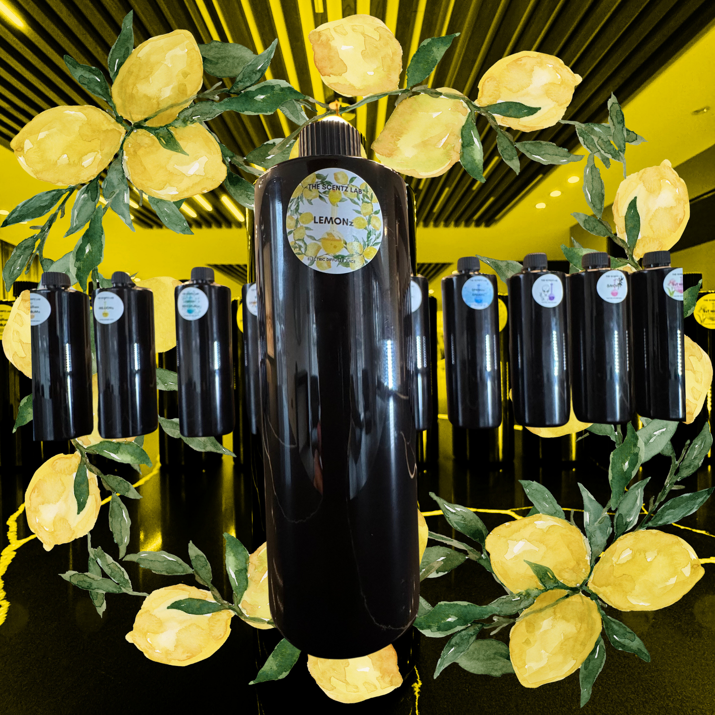 Lemon Humidifier juice the SCENTZ lab Little Spanish cleaning company ELLIGANCE luxury fragrance aroma therapy electric diffuser juices